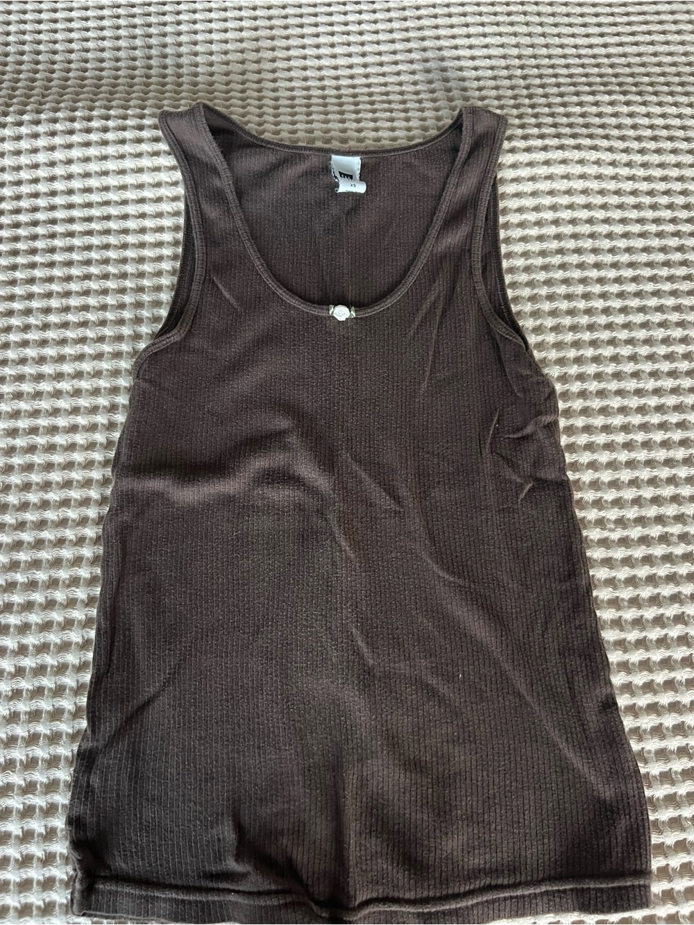 Women's Brown Ribbed Tank Top